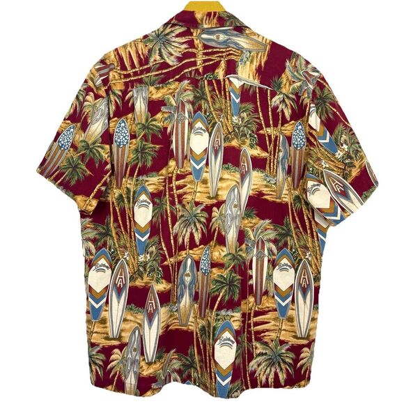 Royal Creations Hawaiian Shirt Mens XL Red Aloha Vacation Plumeria Coastal USA - Picture 5 of 8